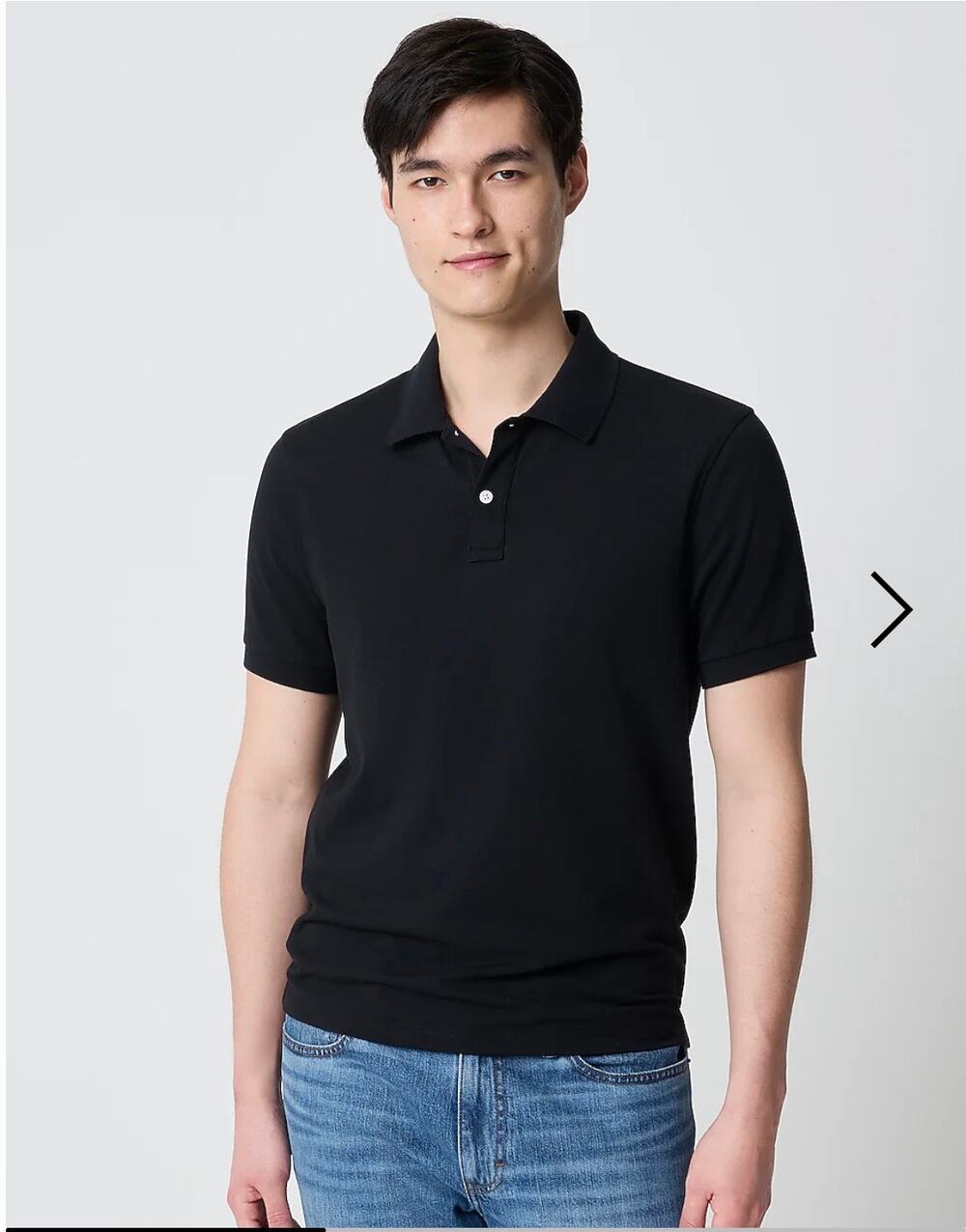 J.Crew Flex Piqué Polo Shirt Untucked Fit Black Stretch Casual Men’s Lg Capsule